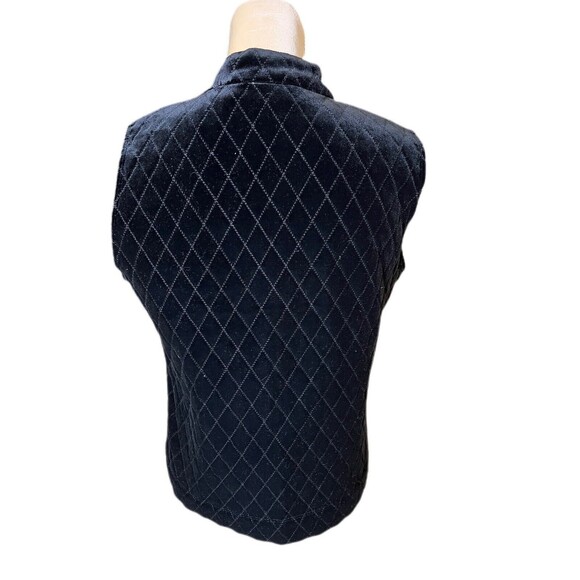 Chicos Black Quilted Zip Up Collarless Vest Size 1 Medium Classic - Picture 2 of 3